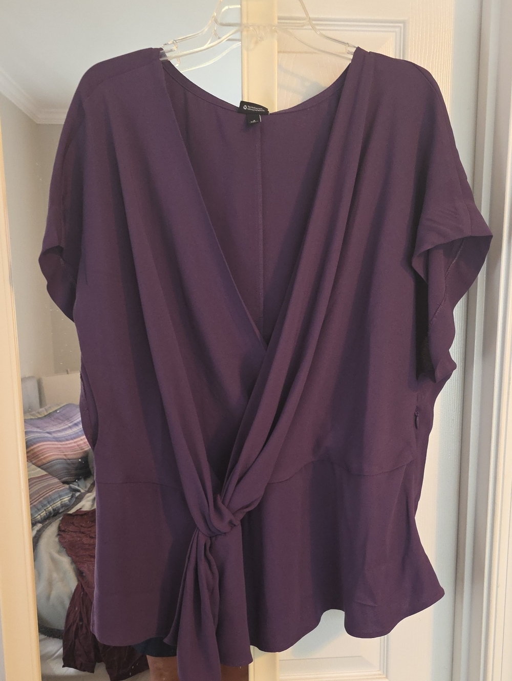 Women's Purple Twist-Front Blouse